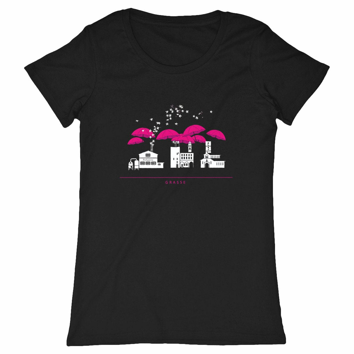 T-shirt Femme Classique Grasse liner - face_noir