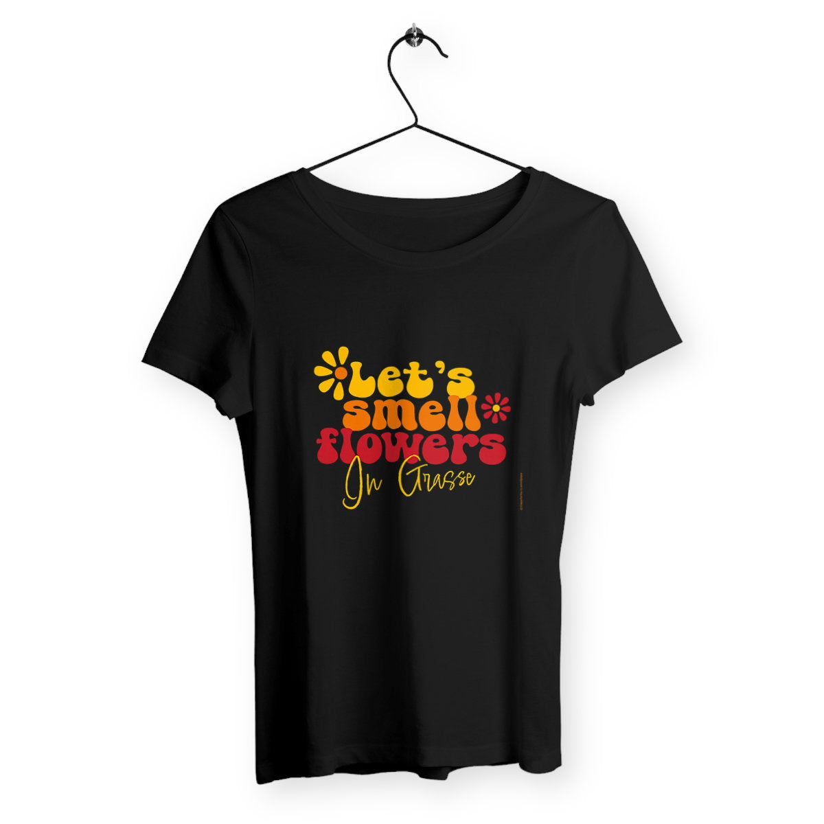 T-shirt Femme Classique let's smell flowers in Grasse - face_noir