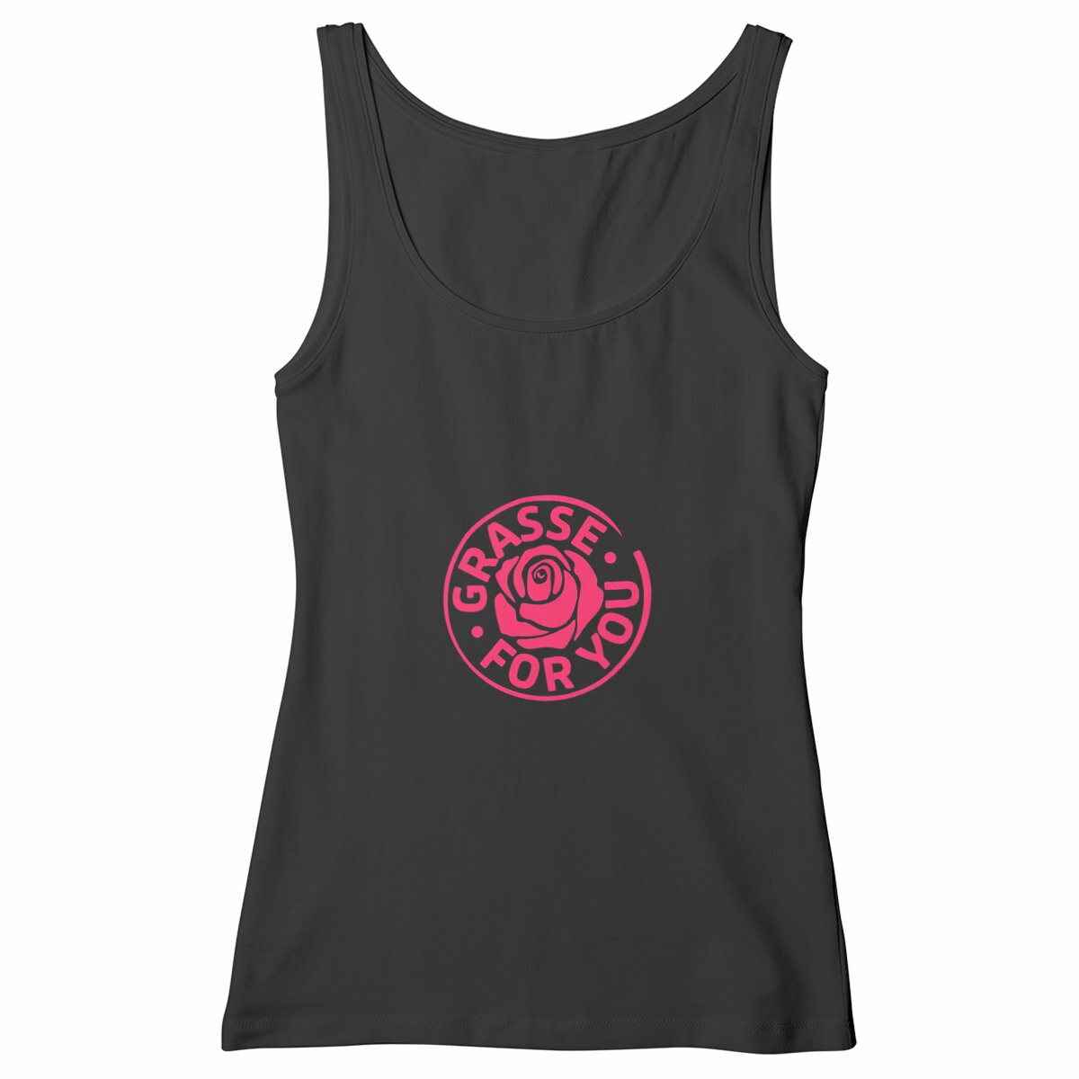 Débardeur Femme Cintré Grasse for You rose - face_noir