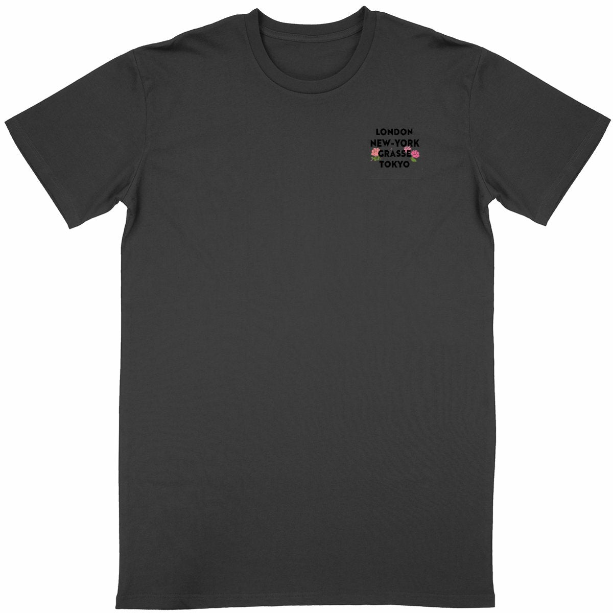 T-shirt Unisexe Classique London Grasse fleuri R/V - face_noir