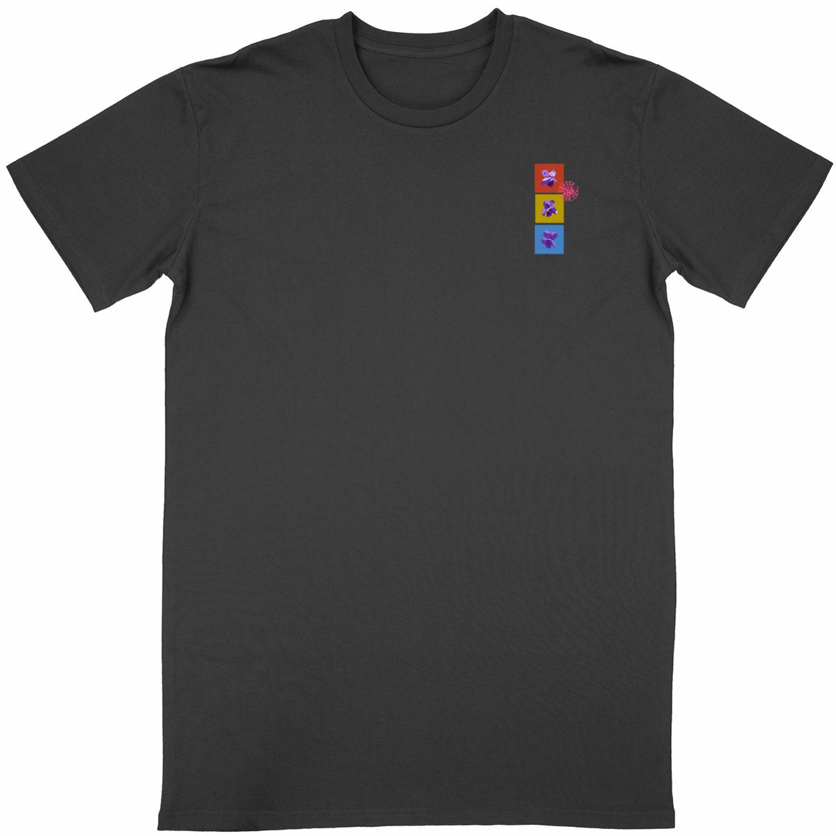T-shirt Unisexe Classique les 3 violettes de Grasse R/V - face_noir