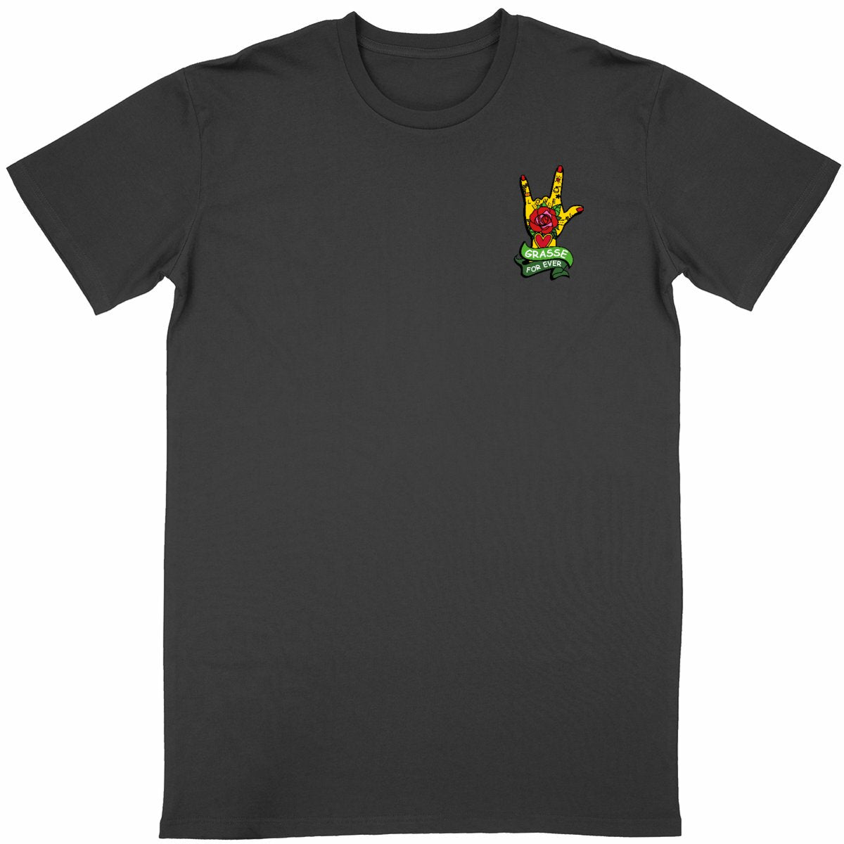 T-shirt Unisexe Classique Main Grasse for ever R/V - face_noir