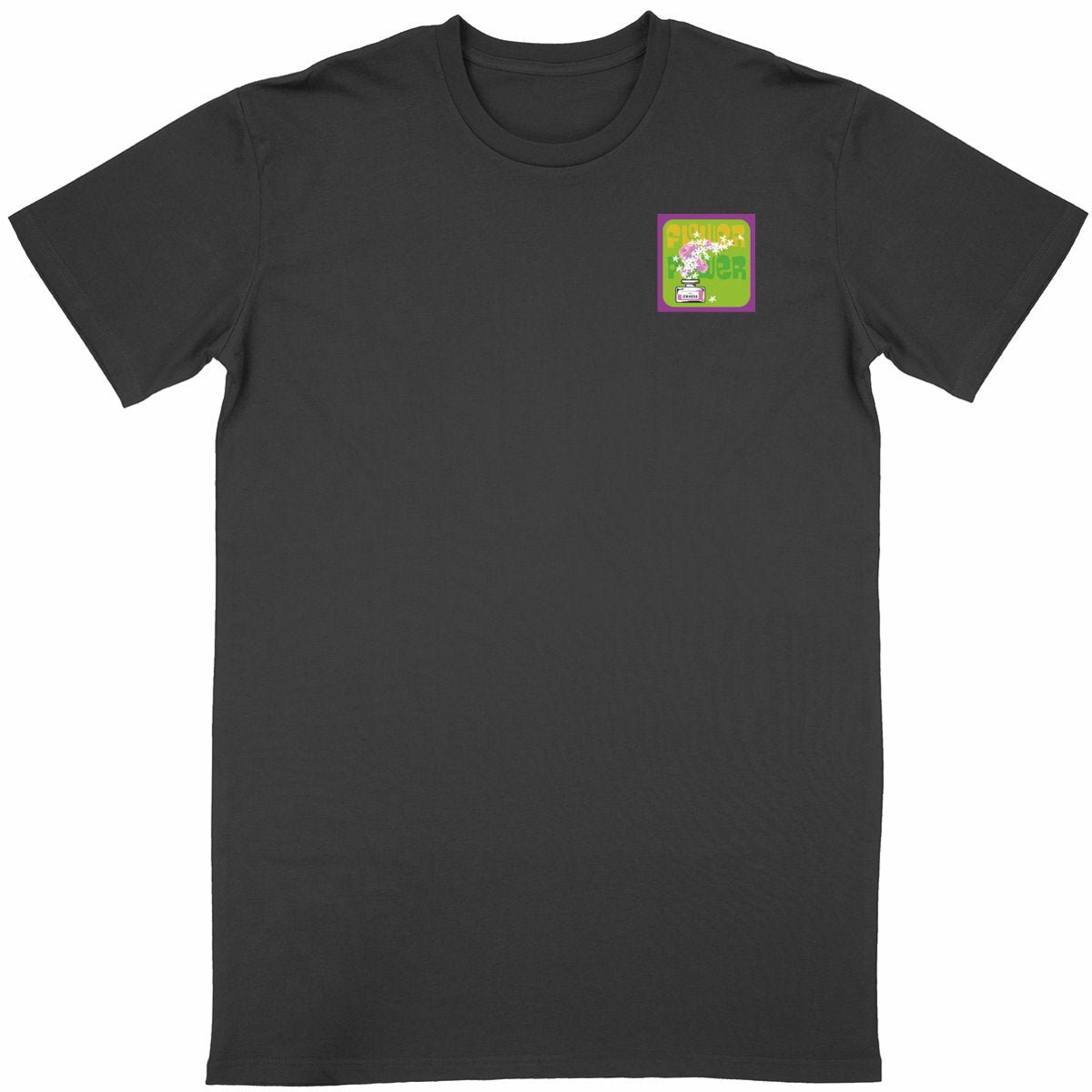 T-shirt Unisexe Classique Flower power mauve R/V - face_noir