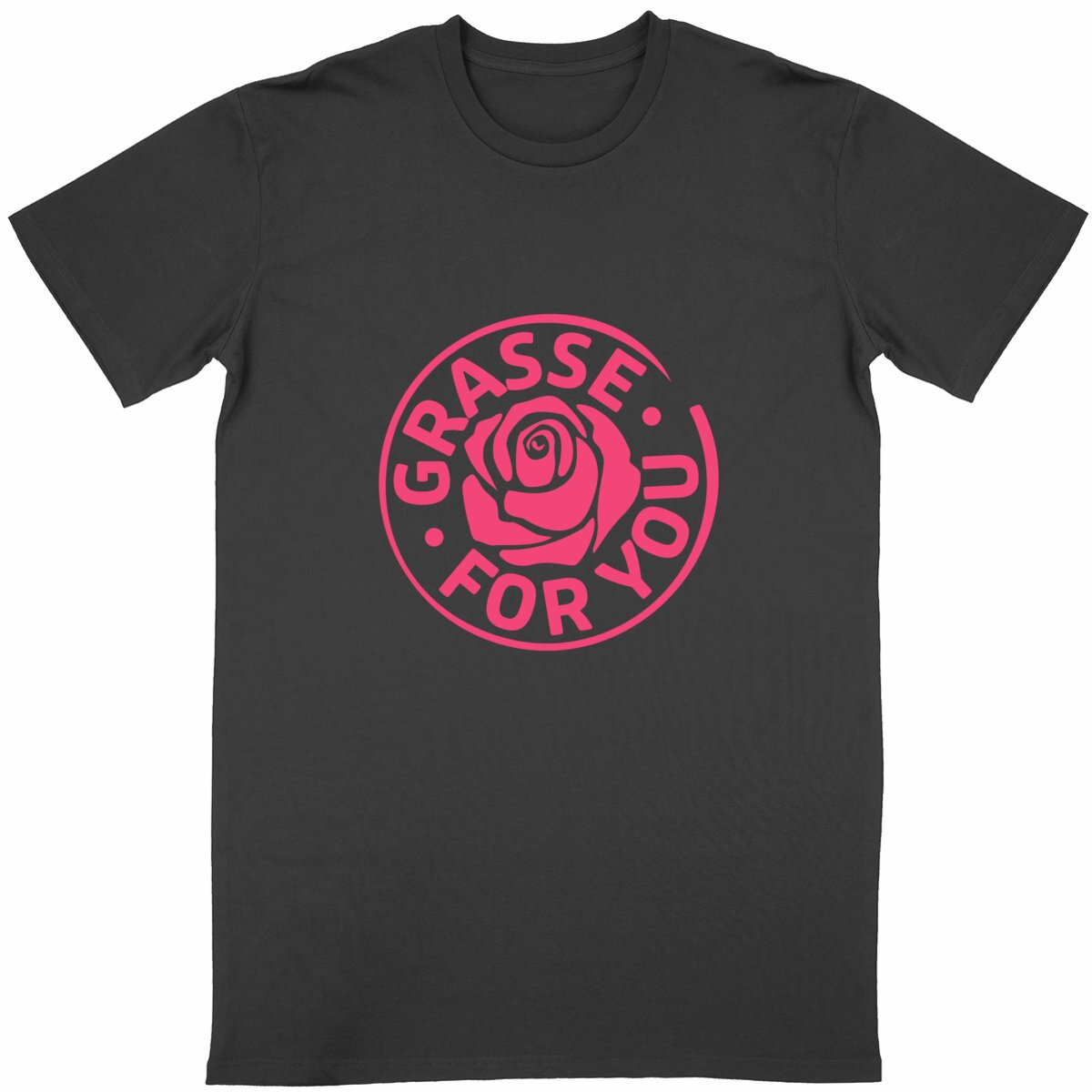 T-shirt Unisexe Classique Grasse for you rose - face_noir