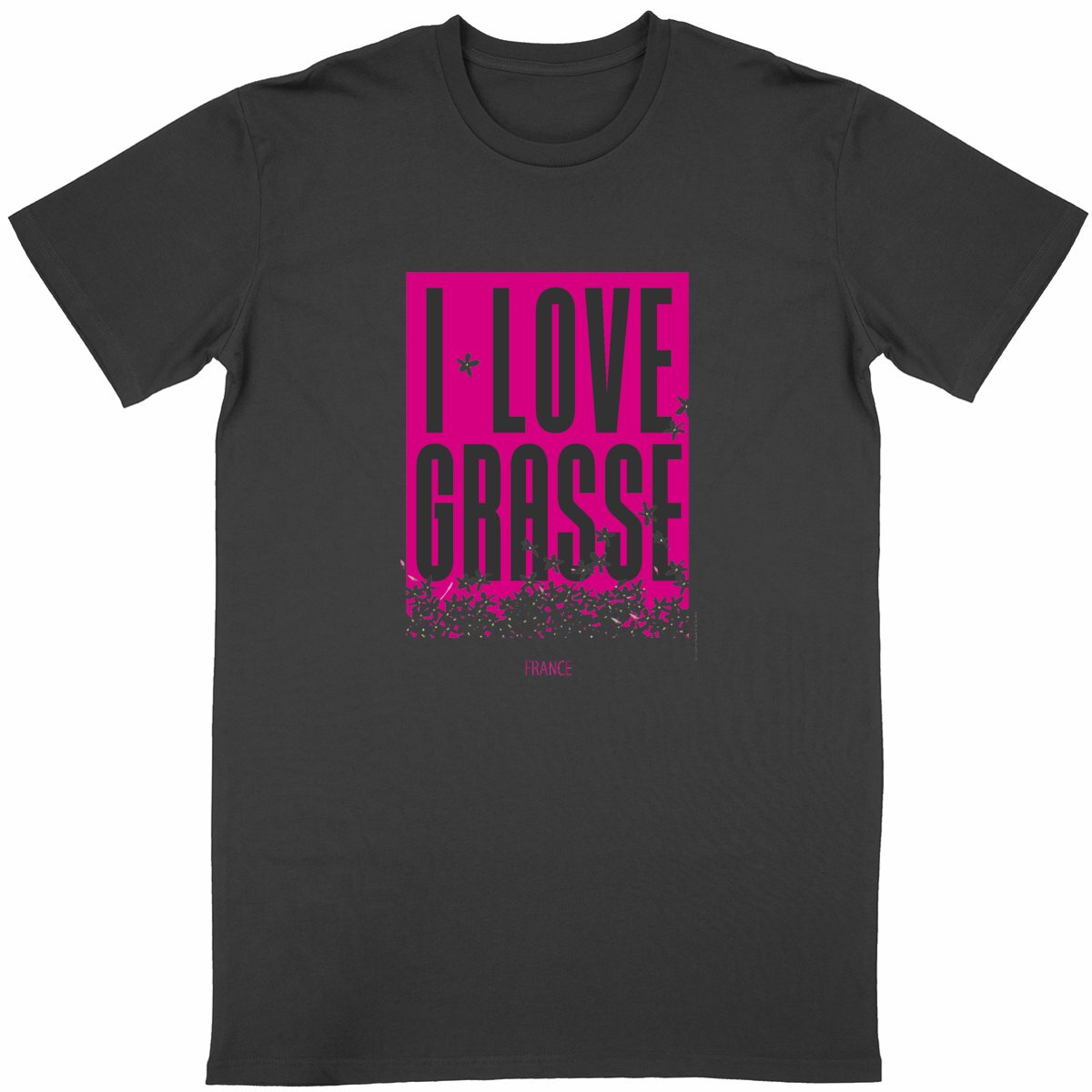 T-shirt Unisexe Classique I love Grasse - face_noir
