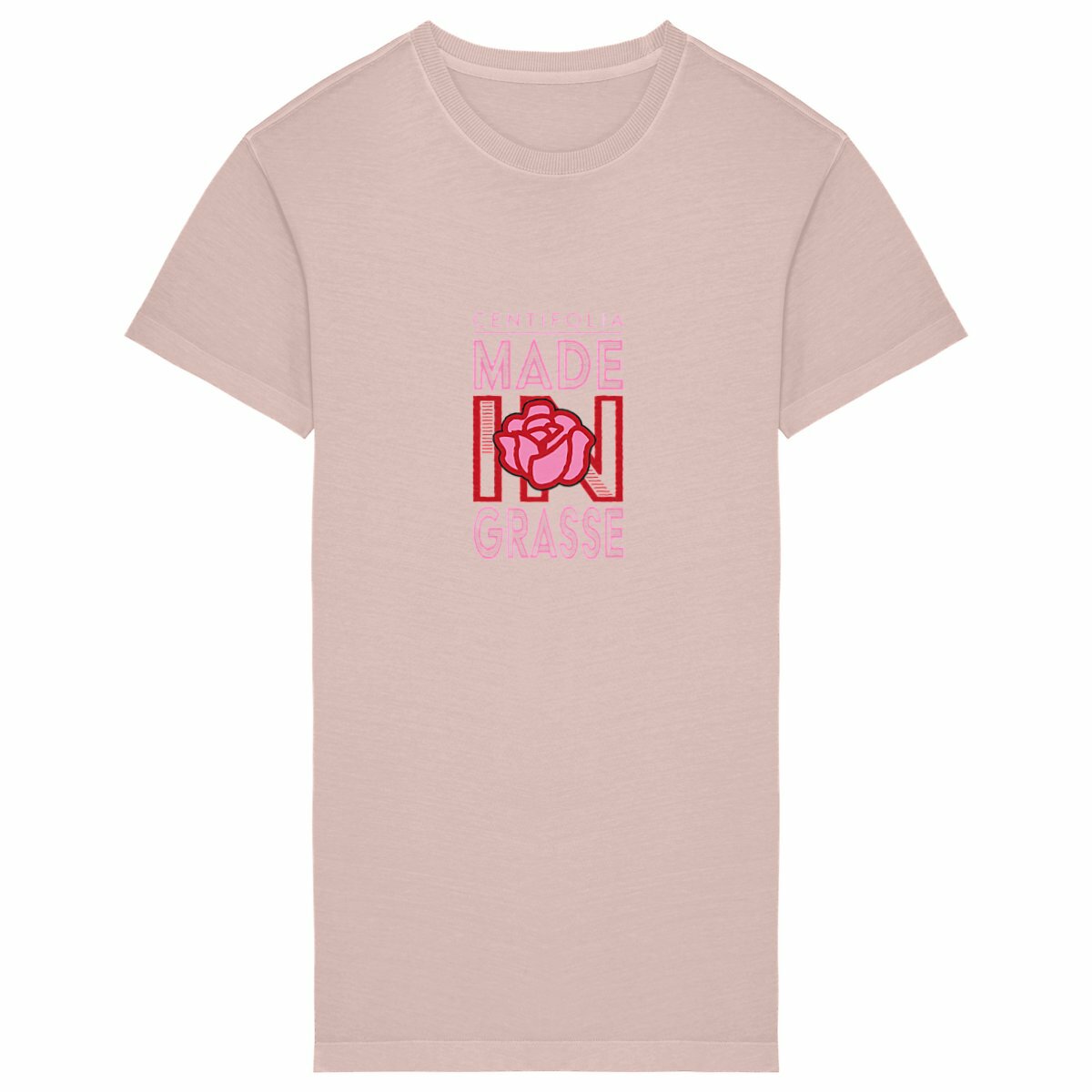 Robe T-shirt Vintage Femme Centifolia Grasse - face_petalrose