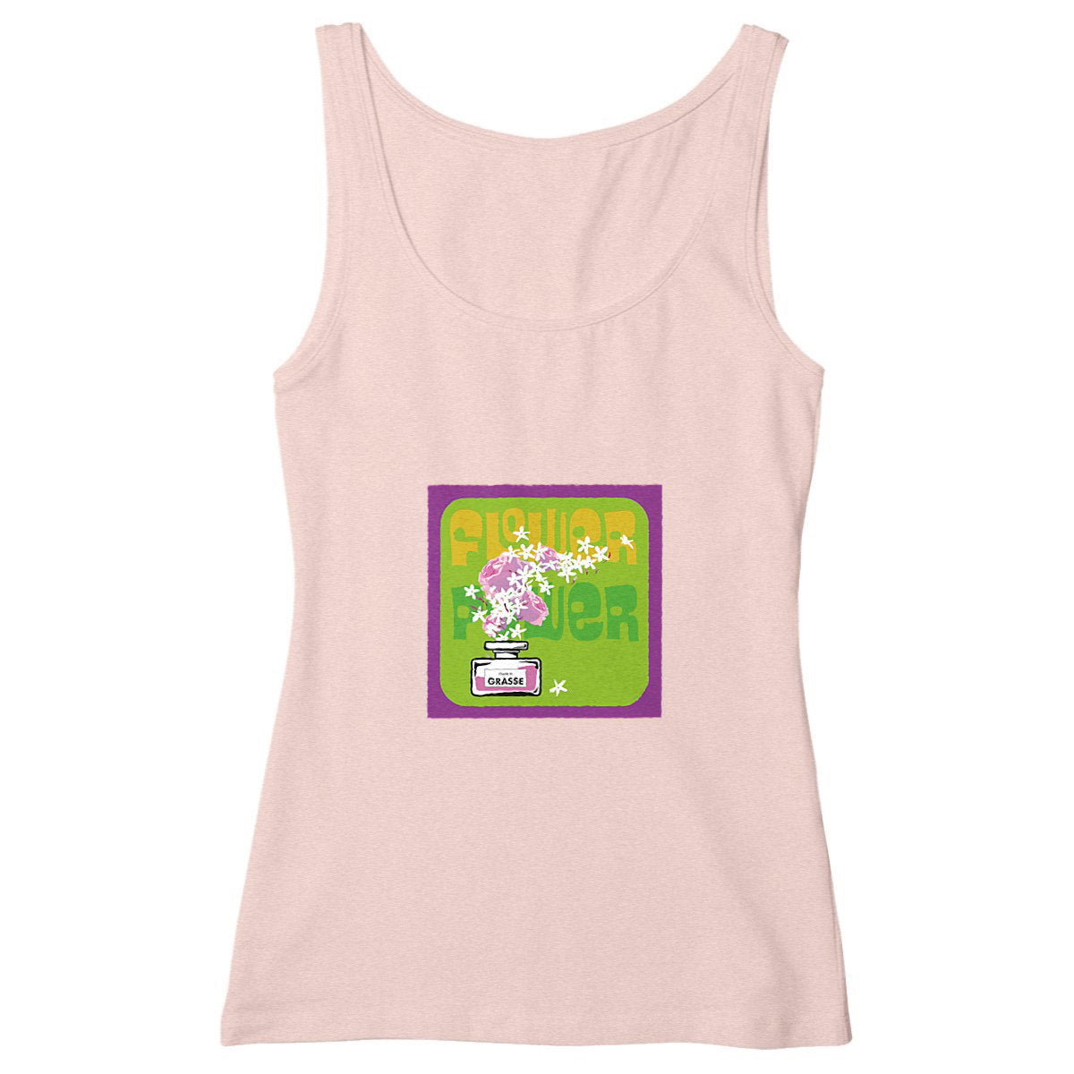 Débardeur Femme Cintré flower power purple - face_rose