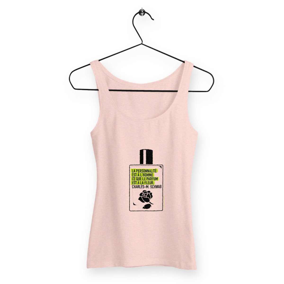 Débardeur Femme Cintré Flacon citation - face_rose