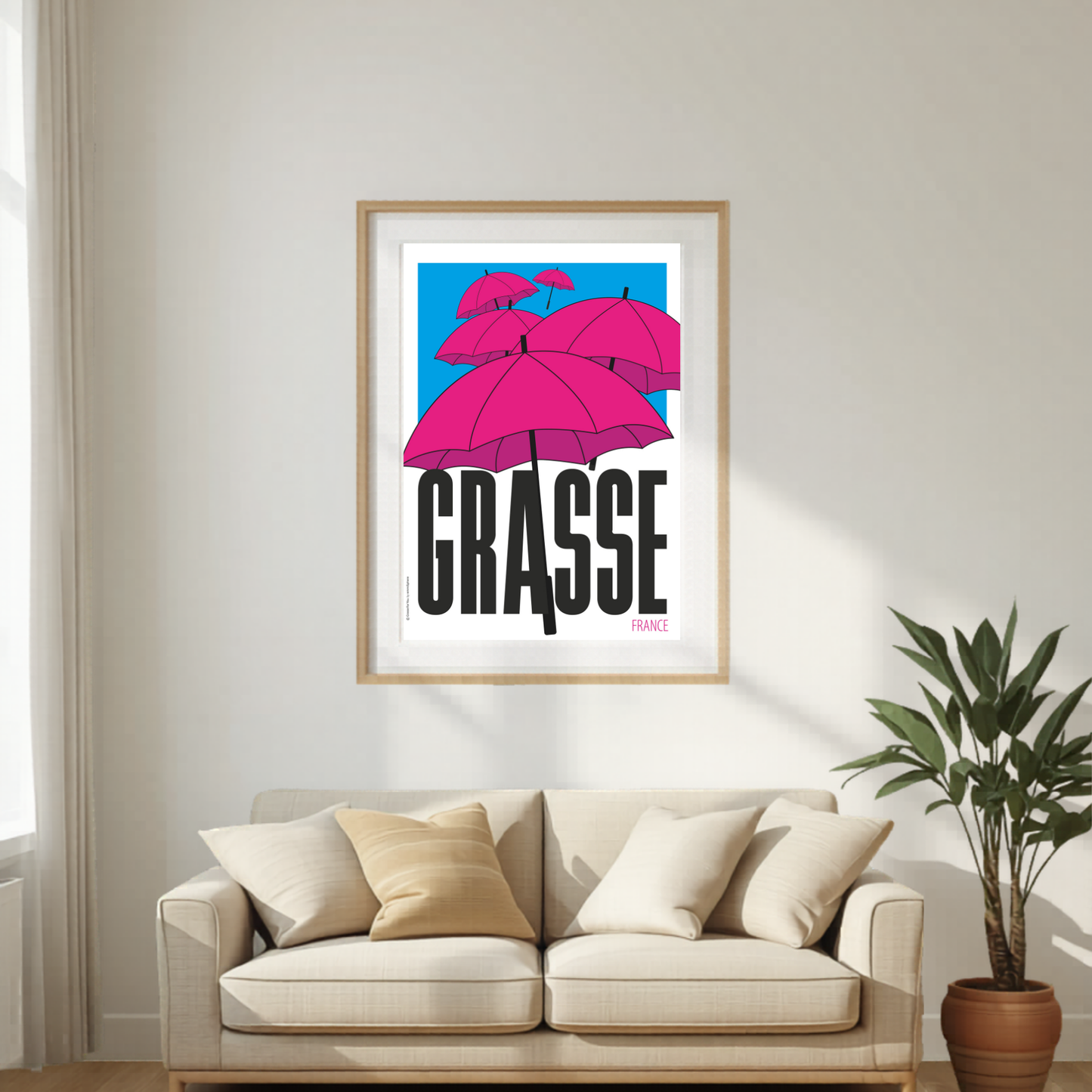 Affiche Grasse Parapluies